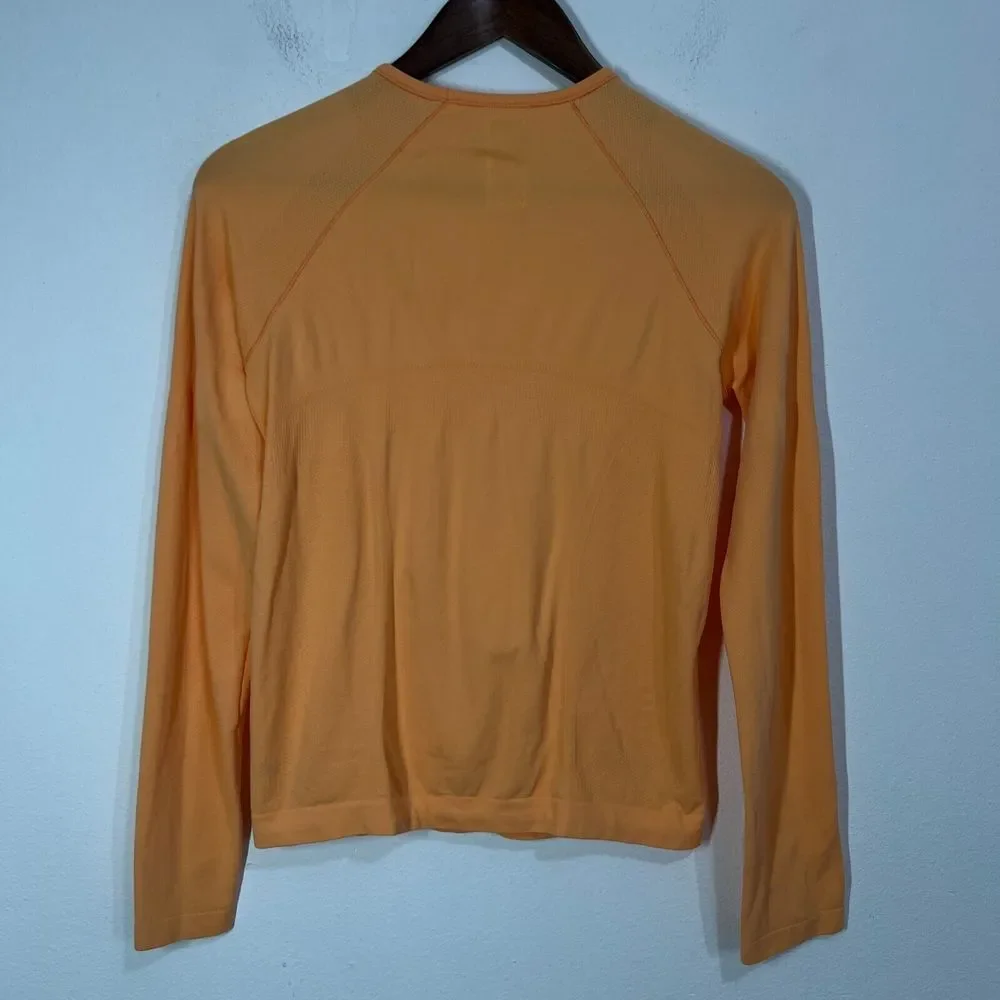 Athleta Girl Power Up Top Seamless Long Sleeve Girls XL Orange‎ Stretch Comfy